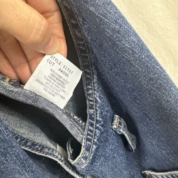 Guess Vintage 90s Y2K Medium Blue Wash Overalls USA Cotton Size XL Style 11737 - Picture 10 of 16